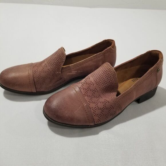 Rockport Cobb Hill Shoes Womens 7 Crosbie Slip On Loafer CI6210 Burgundy Leather - Picture 2 of 11